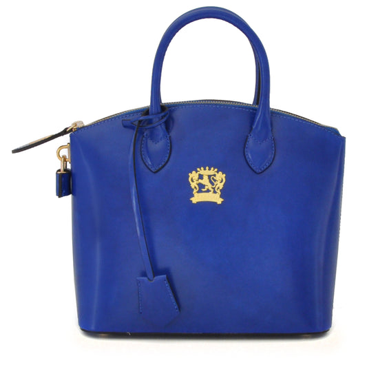 Pratesi Versilia Small Handbag in genuine Italian leather - Brunelleschi Leather Electric Blue