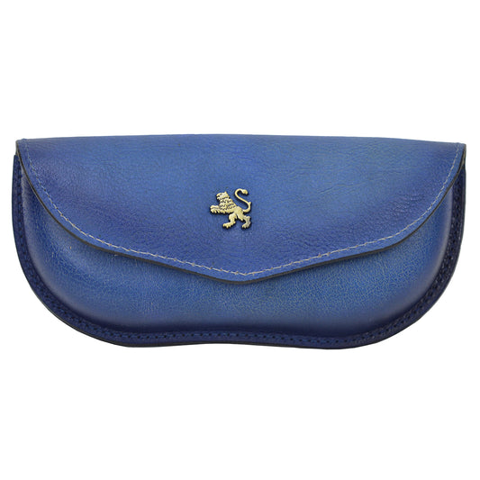 Pratesi Eyeglass Case in Italian Vegetable-Dyed Leather - Electric Blue