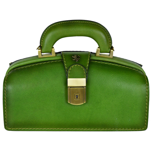 Pratesi Handbag Lady Brunelleschi in genuine Italian leather - Vegetable Tanned Italian Leather Green