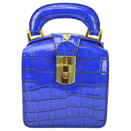 Pratesi Brunelleschi Sac à main en véritable cuir italien - Brunelleschi Bleu Électrique