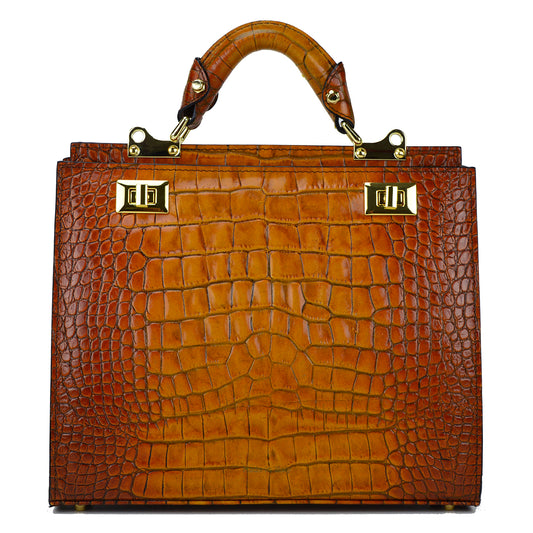 이탈리아 정품 가죽 소재의 Pratesi Anna Maria Luisa de' Medici 미디엄 킹 레이디 백