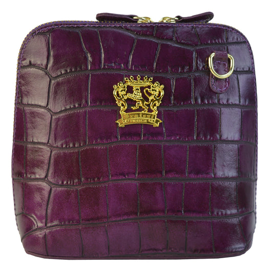 Pratesi Volterra King Lady Bag in real leather - Croco Embossed Leather Violet