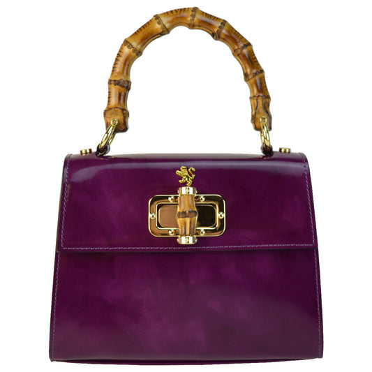 Pratesi Castalia Lady Bag en véritable cuir italien - Brunelleschi Cuir Violet